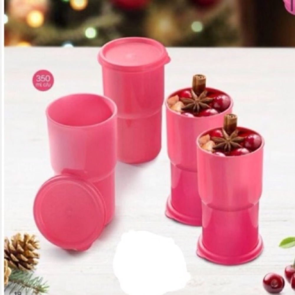 Tupperware   Tabletop Stacking Tumbler 12oz 350ml Set of 4